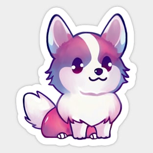 Cute fluffy corg Sticker